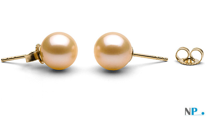 Paire de boucles d'oreilles de perles de culture d'eau douce qualité AAA gros diamètre
