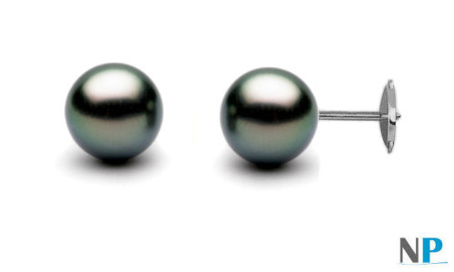 Boucles d'oreilles de perles de Tahiti Ces boucles d'oreilles sont montées avec les systèmes de sécurité brevetés GUARDIAN, en Argent 925