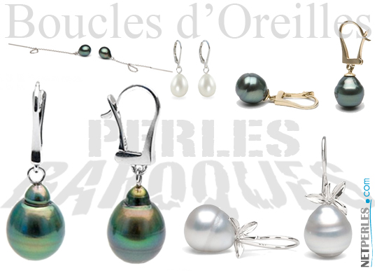 Boucles d'oreilles de perles baroques