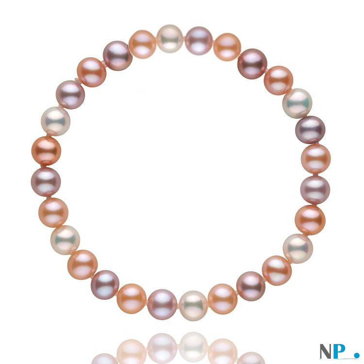 Bracelet de perles de culture d'eau douce multicolores