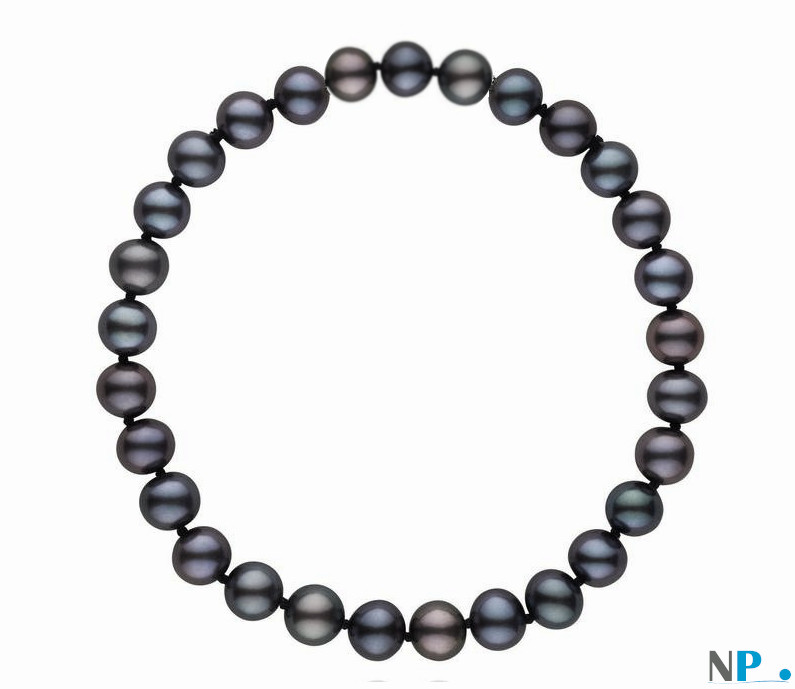 Bracelet de perles de culture d'eau douce noires