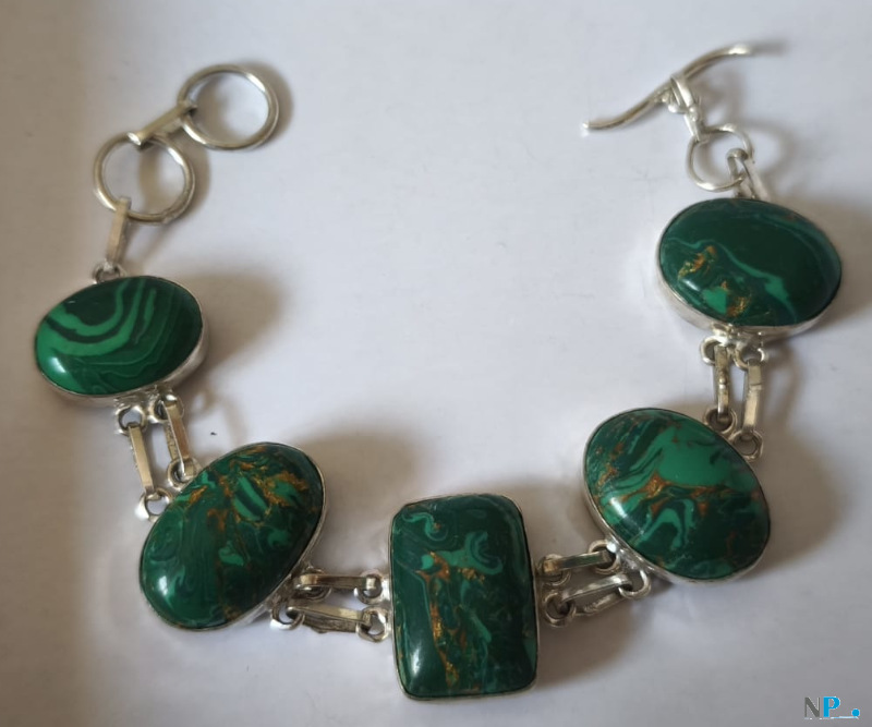Bracelet Argent et Malachite