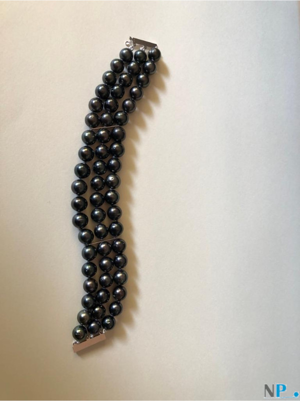 Bracelet triple rang de perles de Tahiti
