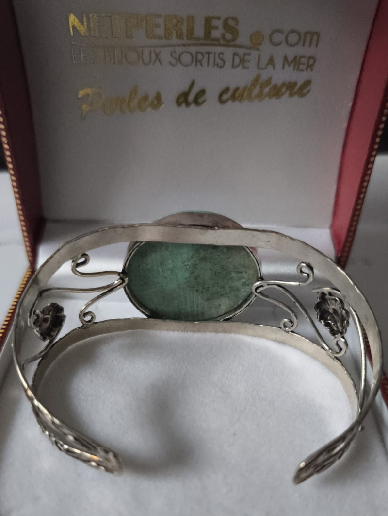 Bracelet Ancien avec véritable turquoise du Perou et Argent 925 Bracelet Ancien avec véritable turquoise du Perou et Argent 925