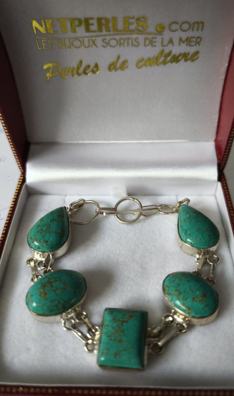 Bracelet Ancien en véritable turquoise composite Bracelet Ancien en véritable turquoise composite