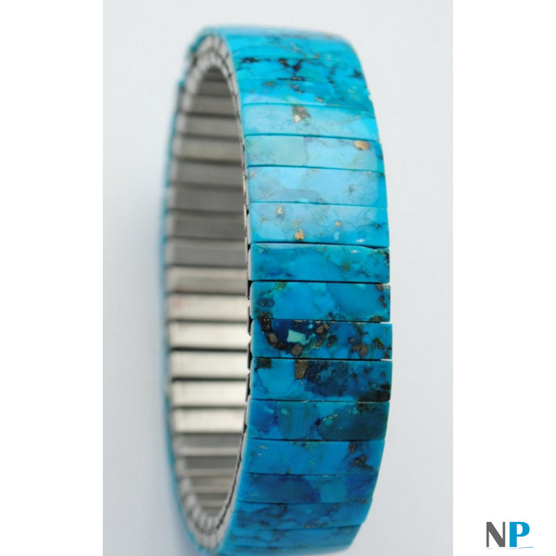 Bracelet en Turquoise véritable naturelle, Taille Unique