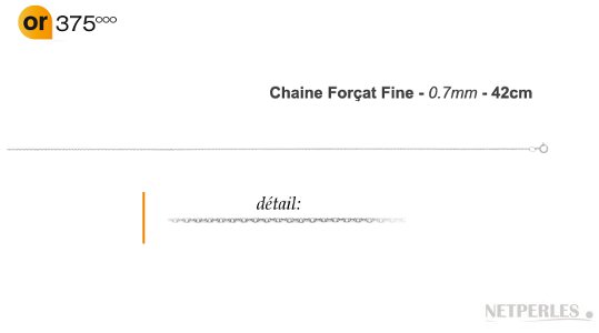 Chaine fine maille forçat Or gris 9k pour pendentif