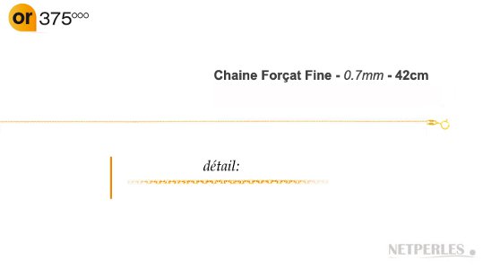 Chaine fine maille forçat Or 9k