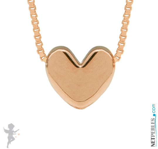 Pendentif en or rose 14k en frome de coeur