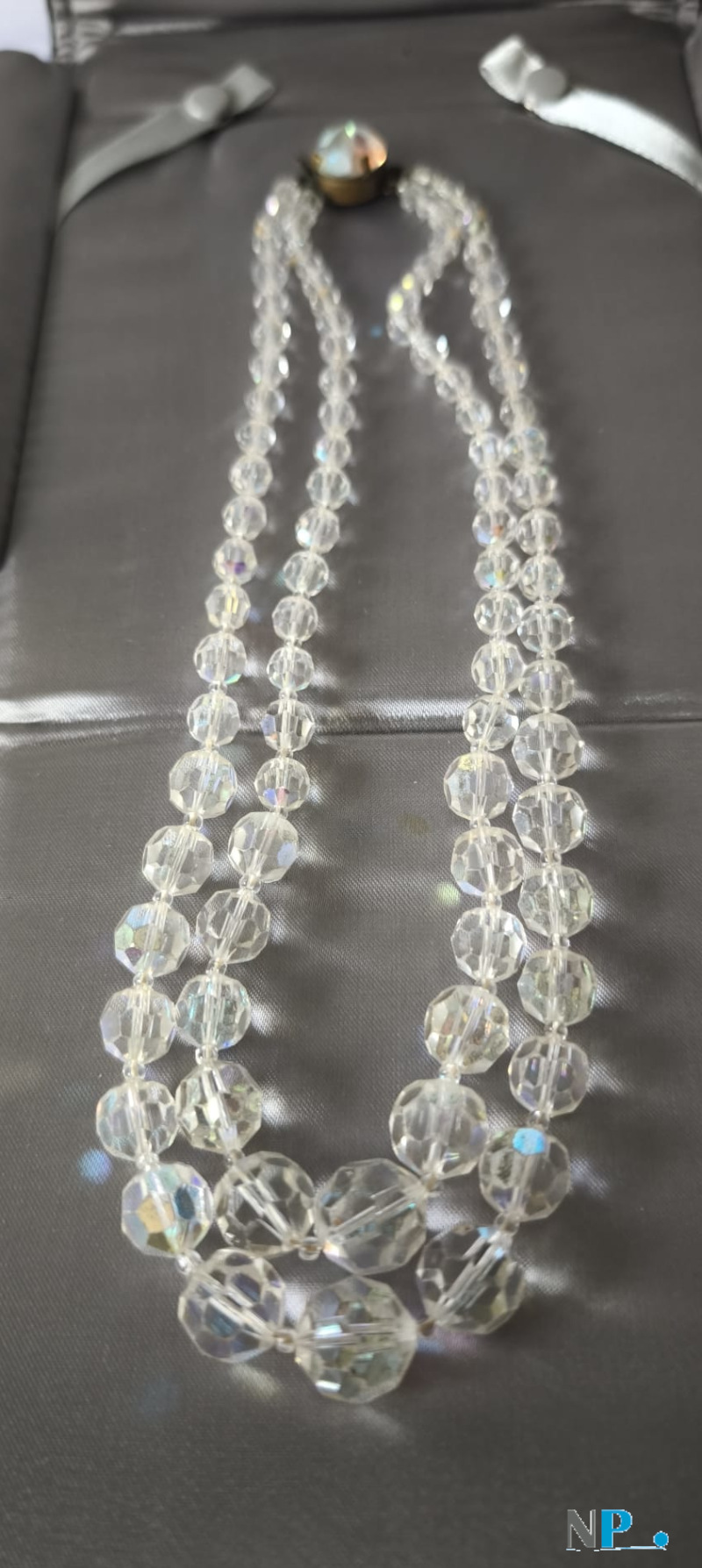 Collier ancien années 60 en Cristal sur double rang