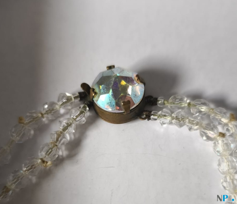 Collier ancien années 60 en Cristal sur double rang
