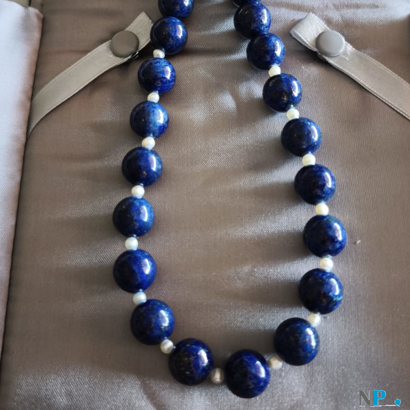 Collier Lapislazuli et perles de culture Collier Lapislazuli et perles de culture