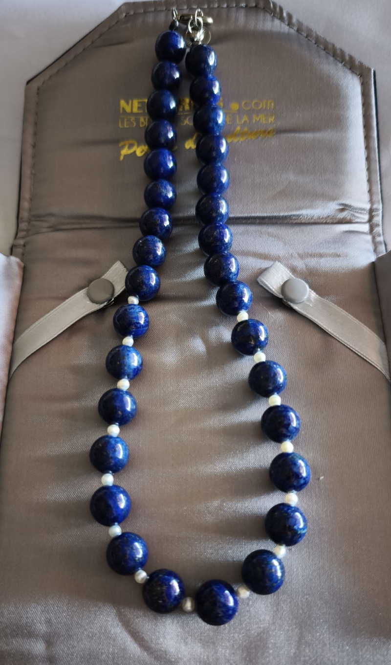 Collier Lapislazuli et perles de culture Collier Lapislazuli et perles de culture