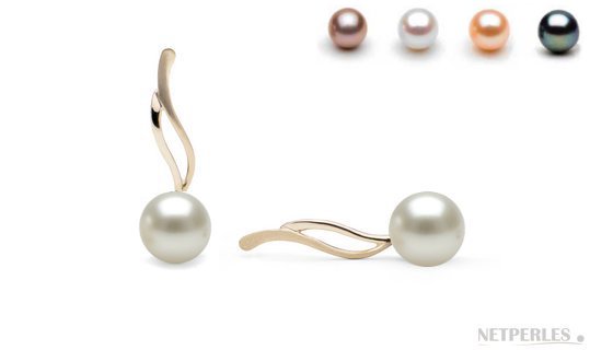 Boucles d'oreilles Or 14k avec perles d'eau douce qualité AAA