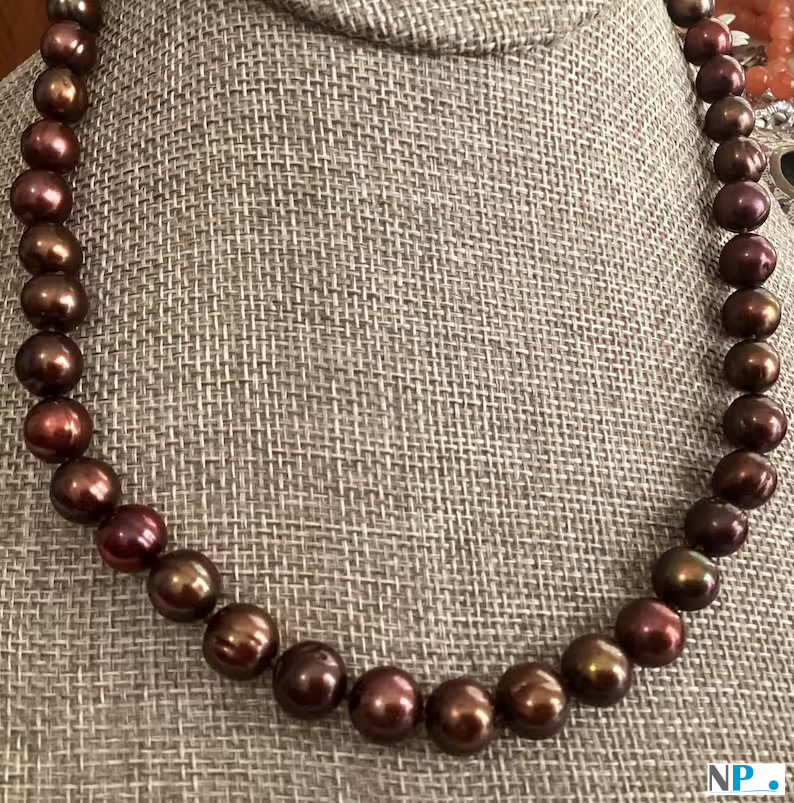 Collier de perles de culture d'Eau Douce Chocolat qualité AA Collier de perles de culture d'Eau Douce Chocolat qualité AA