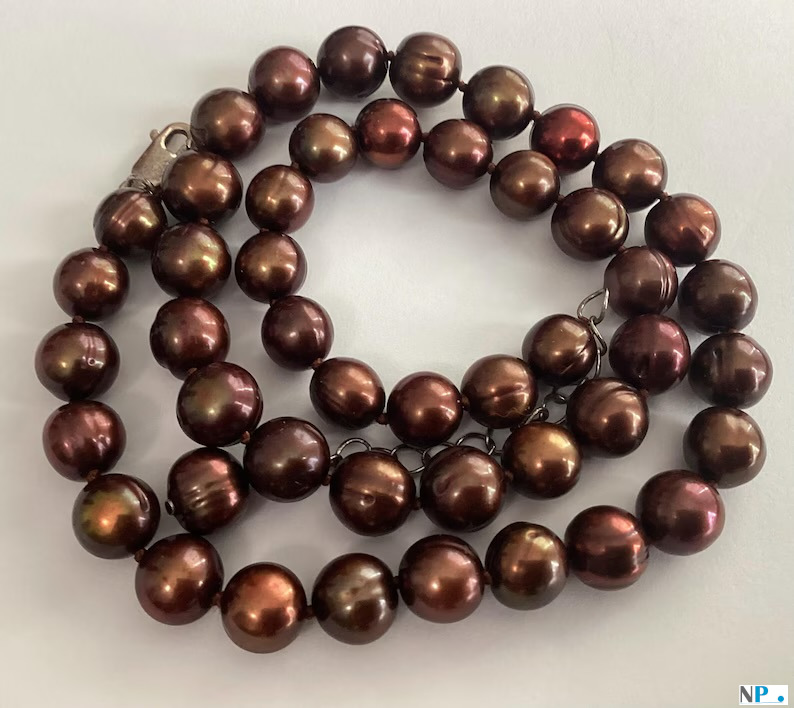 Collier de perles de culture d'Eau Douce Chocolat qualité AA Collier de perles de culture d'Eau Douce Chocolat qualité AA