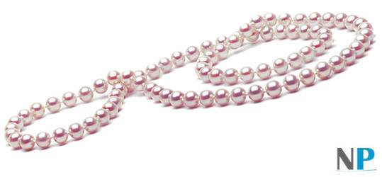 long collier de perles de culture d'eau douce couleur naturelle lavande