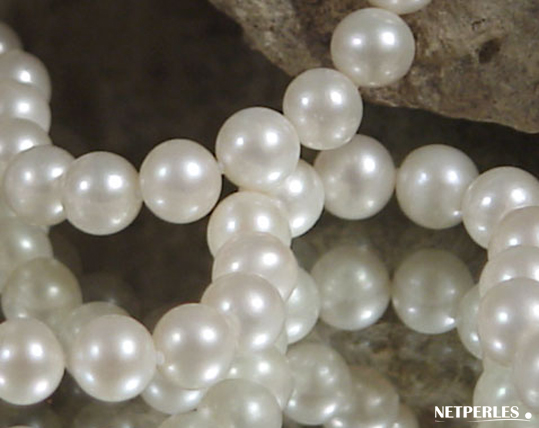 perles d'eau douce vu en gros plan