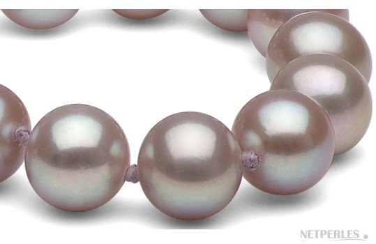 Perles d'eau douce Lavande, couleur naturelle