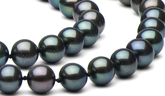 Perles noires multireflets d'eau douce