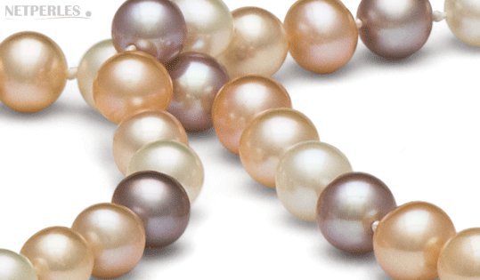 Perles de culture d'eau douce, couleurs naturelles