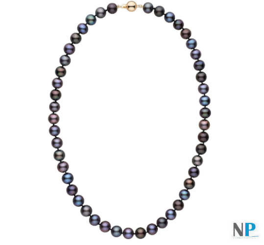 Collier 45 cm de perles noires d'eau douce