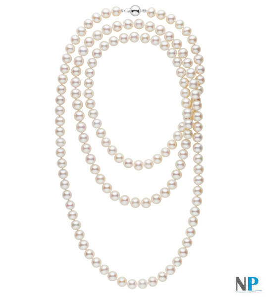 Collier de perles d'eau douce 10-11 mm blanches, magnifiques!