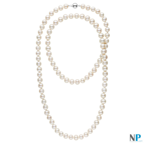 Collier de perles d'eau douce 10-11 mm blanches, magnifiques!