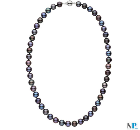 Collier 45 cm de perles noires d'eau douce