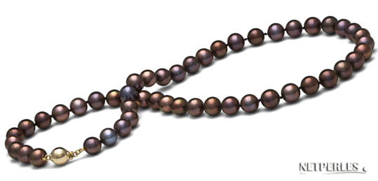 Collier de perles de culture d'eau douce noires