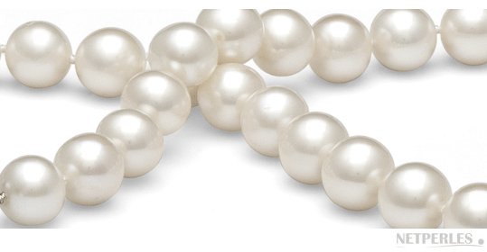 Perles de culture d'eau douce blanches