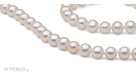 Perles d'eau douce 9-10 mm blanches