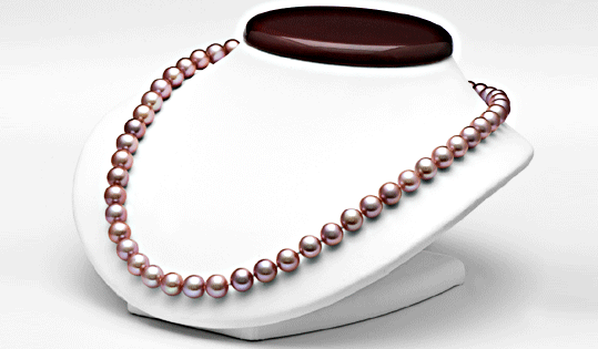 Collier de perles d'eau douce Lavande 9-10 mm