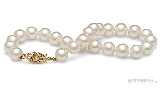 Bracelet de perles de culture d'Akoya du Japon