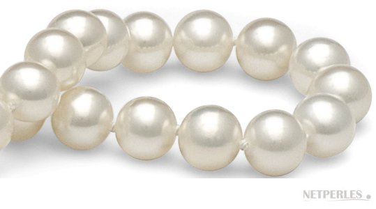  perles de culture d'eau douce blanches
