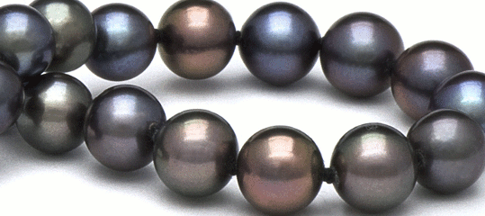 Perles de culture d'eau douce noires