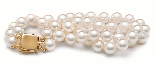 Bracelet double range perles Eau Douce AAA