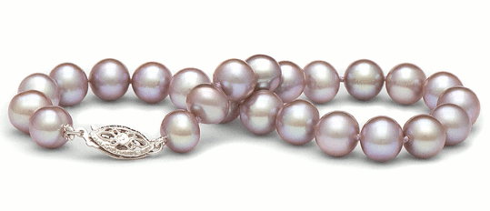 Bracelet de perles de culture d'eau douce couleur naturelle Lavande