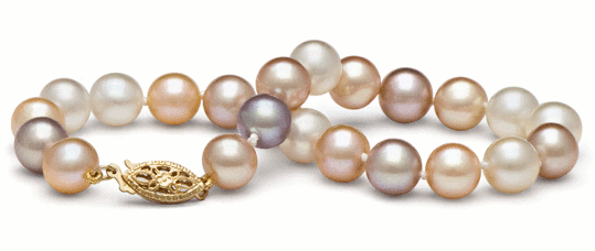 Bracelet de perles de coulture d'eau douce multicolor