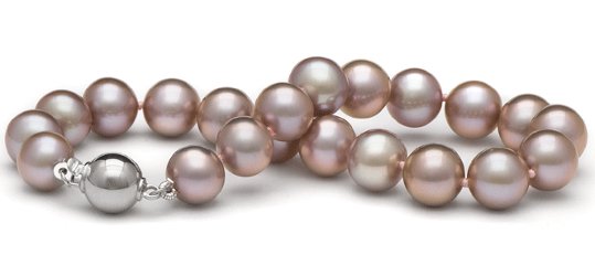 Bracelet de perles de culture d'eau douce couleur Lavande naturelle