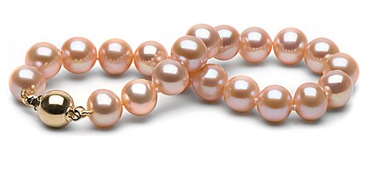 Bracelet de perles de culture Eau Douce rose peche