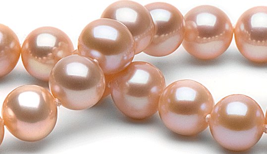 Perles de culture d'Eau Douce couleur naturelle rose peche