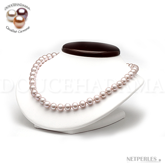 Collier de perles de culture d'eau douce qualité AAA DOUCEHADAMA couleur naturelle Lavande
