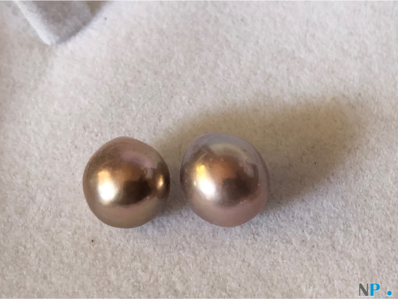 Perles Edison couleur lavande presque rondes 