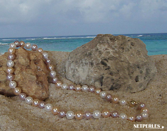 Collier de perles de culture d'eau douce multicolores