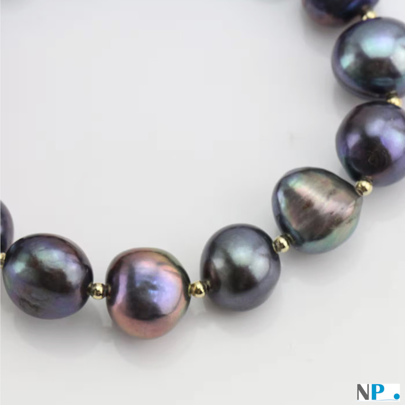 Bracelet de perles noires baroques d'eau douce Bracelet de perles noires baroques d'eau douce