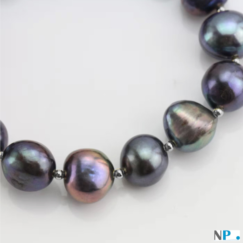 Bracelet de perles noires baroques d'eau douce Bracelet de perles noires baroques d'eau douce