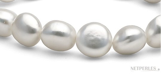 Perles d'eau douce baroques blanches