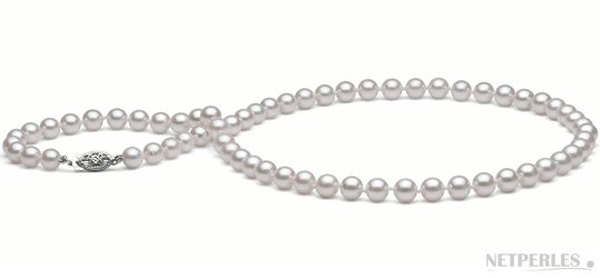 Collier de perles d'Akoya blanches
