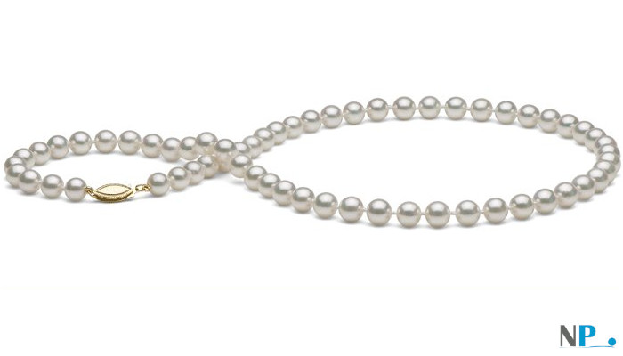 Collier 45 cm de perles d'eau salée Akoya